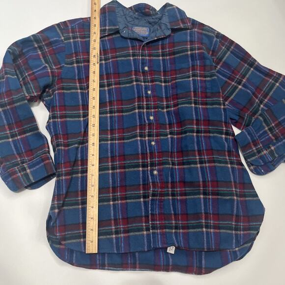 Pendleton Wool Button Up Flannel Shirt XL Blue Maroon Warm - Picture 5 of 7